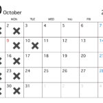 10月《営業カレンダー》