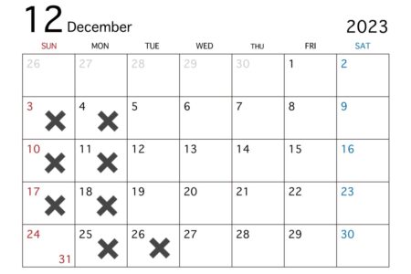 12月《営業カレンダー》